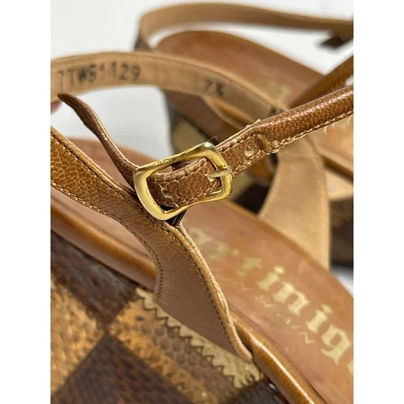 Vintage Snake Skin Size 6 Martinique Wedges Leather Brown Open Toe Spain Women's - Picture 10 of 12